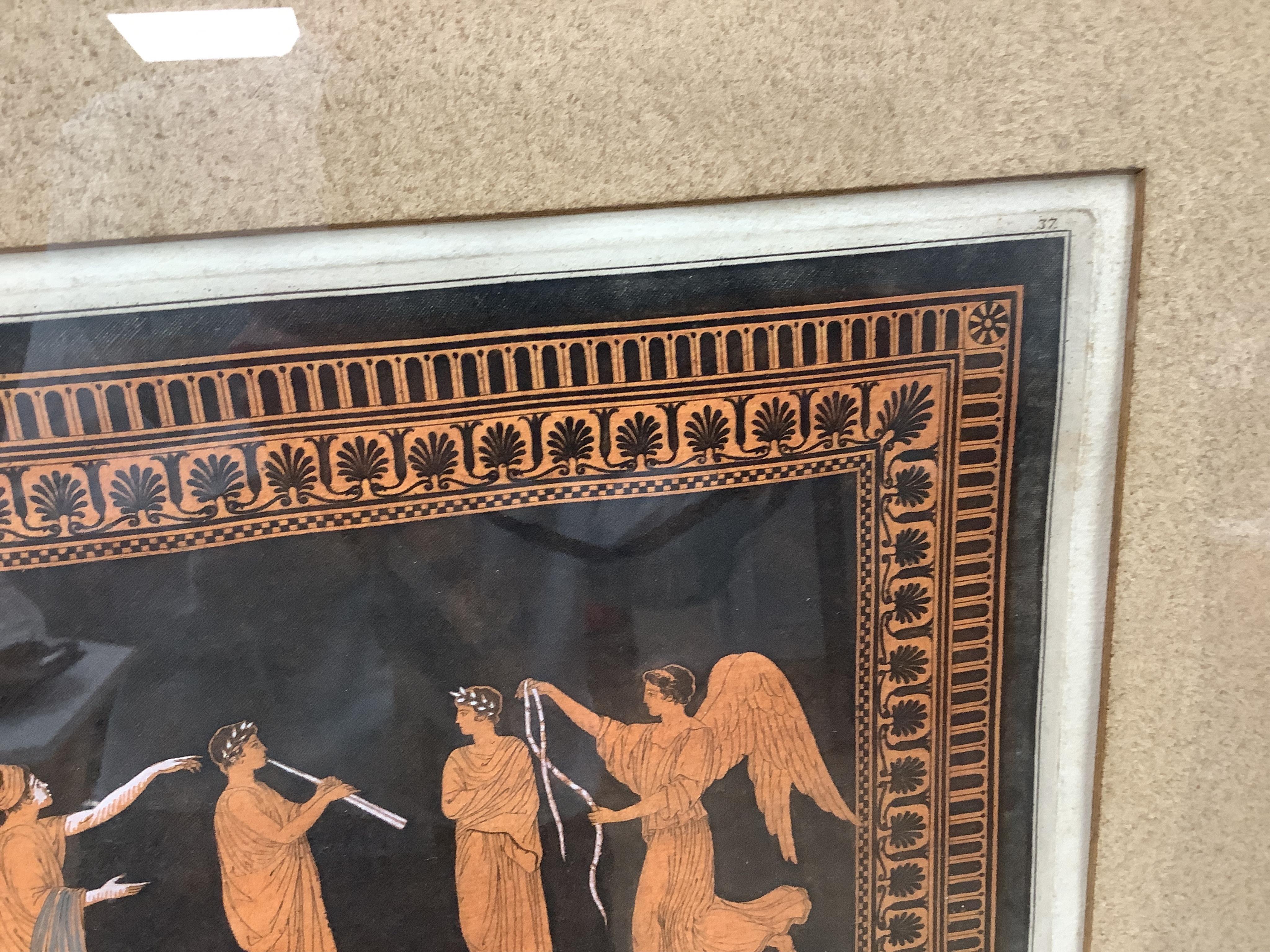 Sir William Hamilton RA (1730-1803), two coloured engraved plates from ‘Collection of Etruscan, Greek, and Roman Antiquities’, largest 31 x 65cm